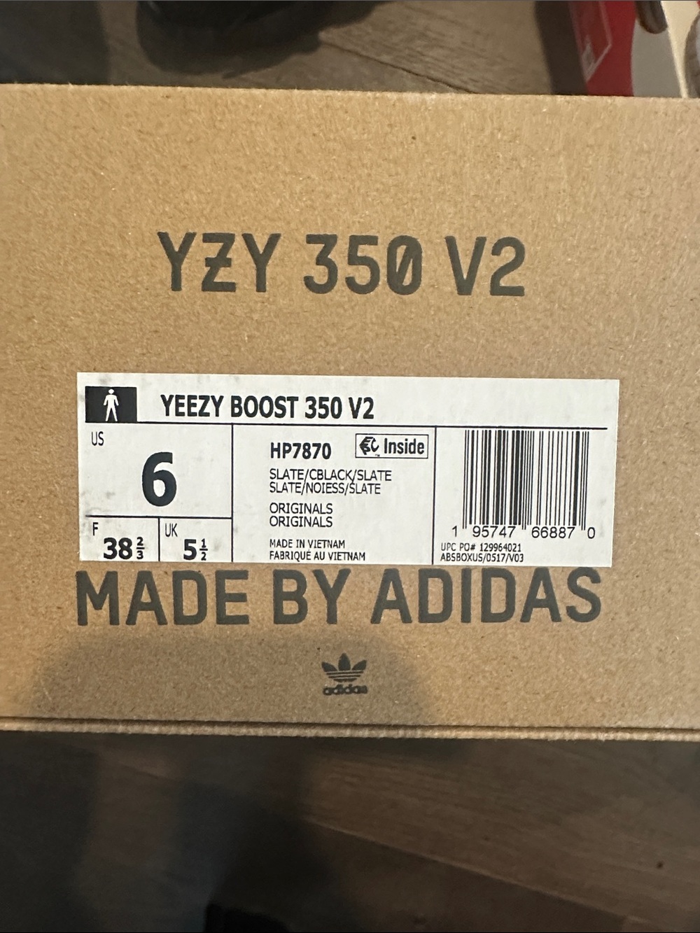adidas Yeezy Boost 350 V2 Box - Slate/Black